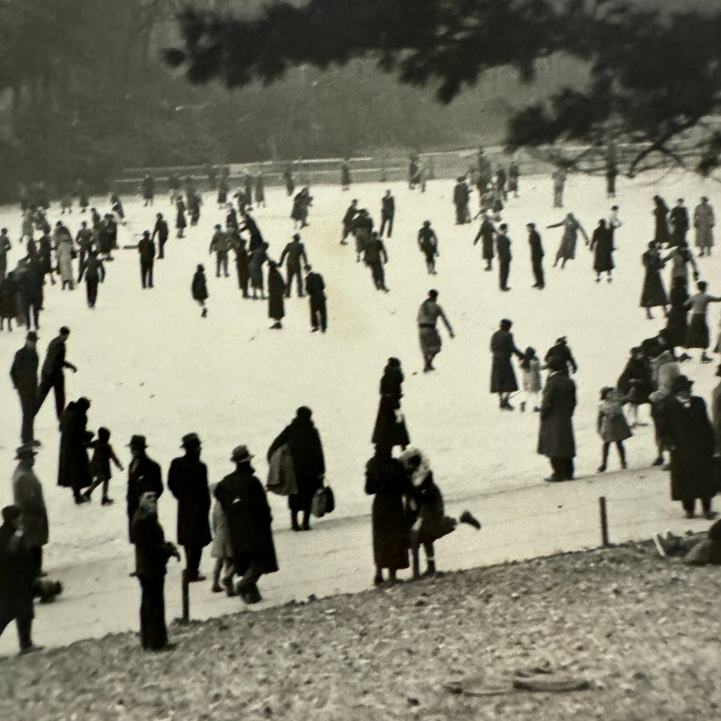 Paris Ice Skating Bais de Boulogne Press Photo Photograph Agence Trampus 1934