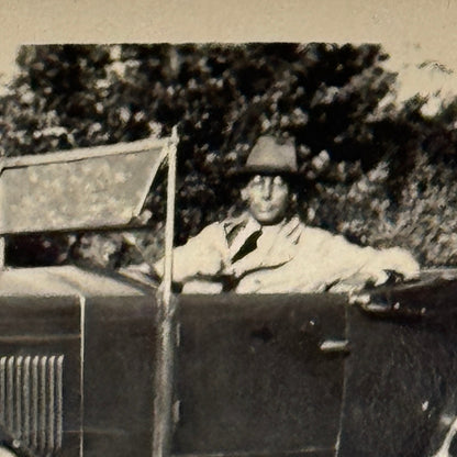 Vintage Photo Photograph Print Man in Antique Automobile