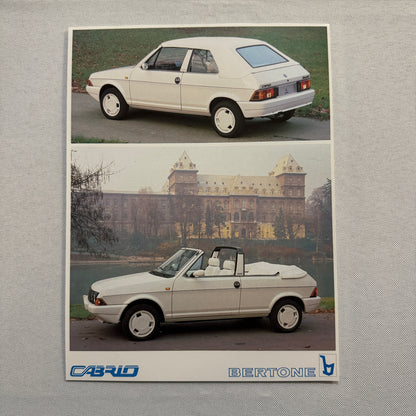 Bertone Cabrio Convertible Cabriolet Sales Sheet Brochure Mini Poster 1985