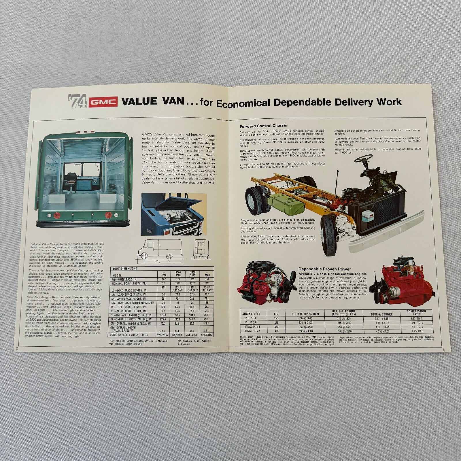 GMC Value Van Truck Sales Brochure Catalog P-3500 P-2500 P-1500 Motor Home