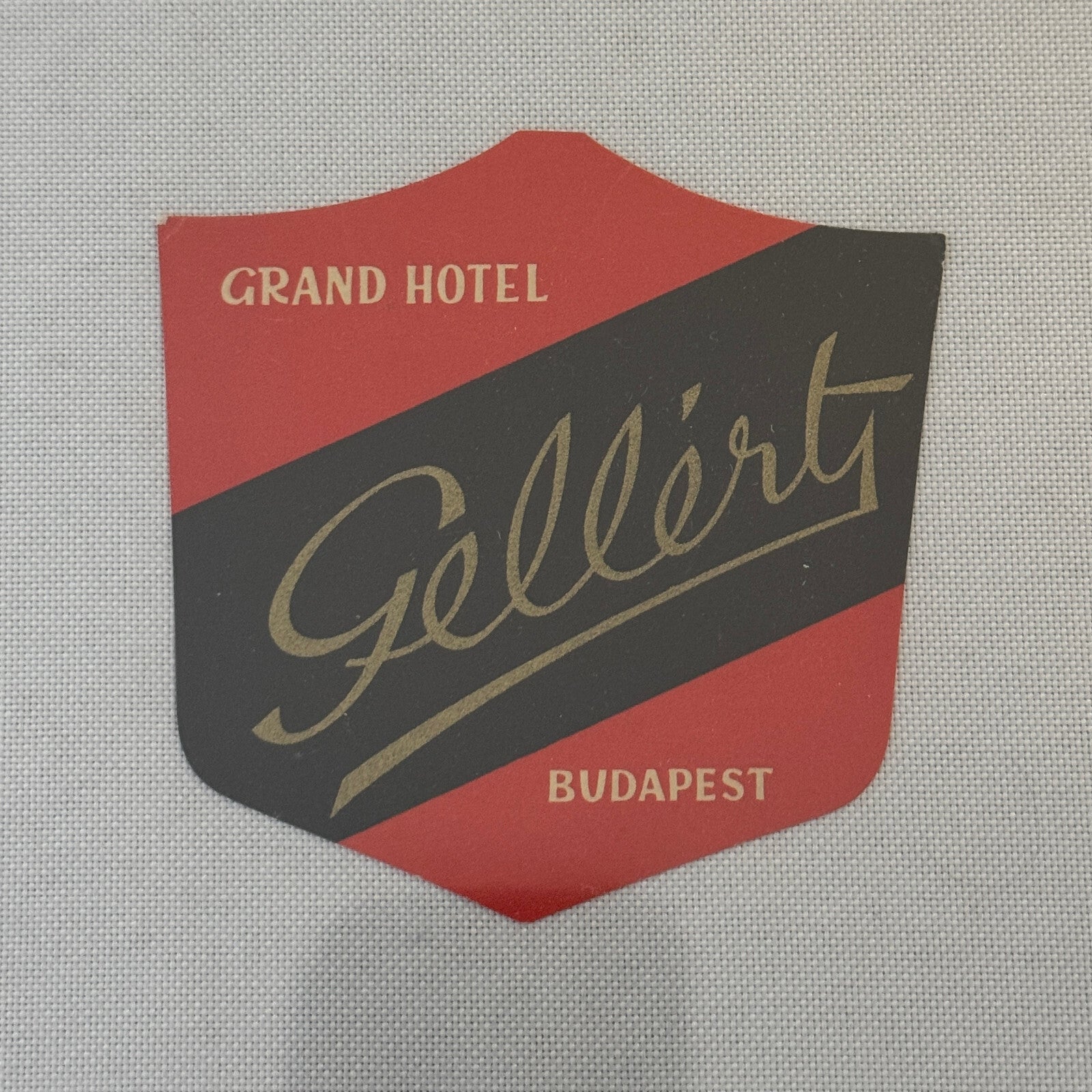 Vintage Hotel Travel Luggage Label Hotel Gellert Budapest Hungary