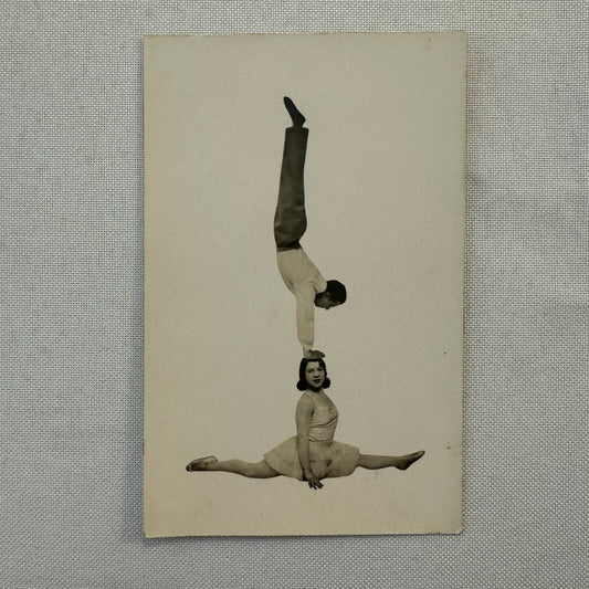 Circus Performer Acrobat Act Vintage Real Photo Postcard Post Card RPPC
