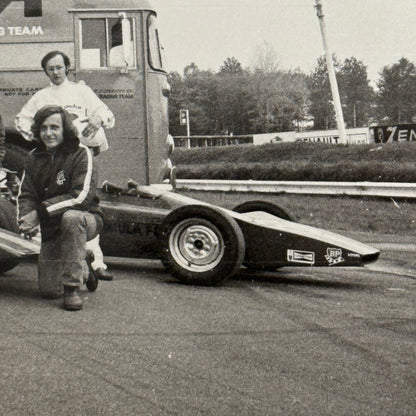 Vintage Car Racing Photo Jim Russell Racing Team Transporter Drivers Photograph