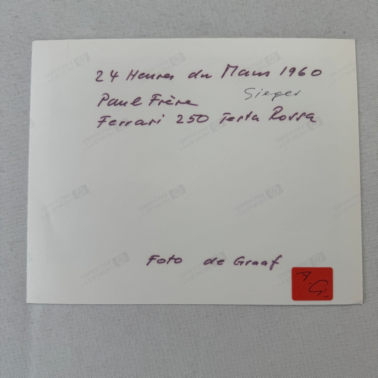 Ferrari 250 Testarossa Paul Frere 1960 24 Hours of LeMans Racing Photo Modern