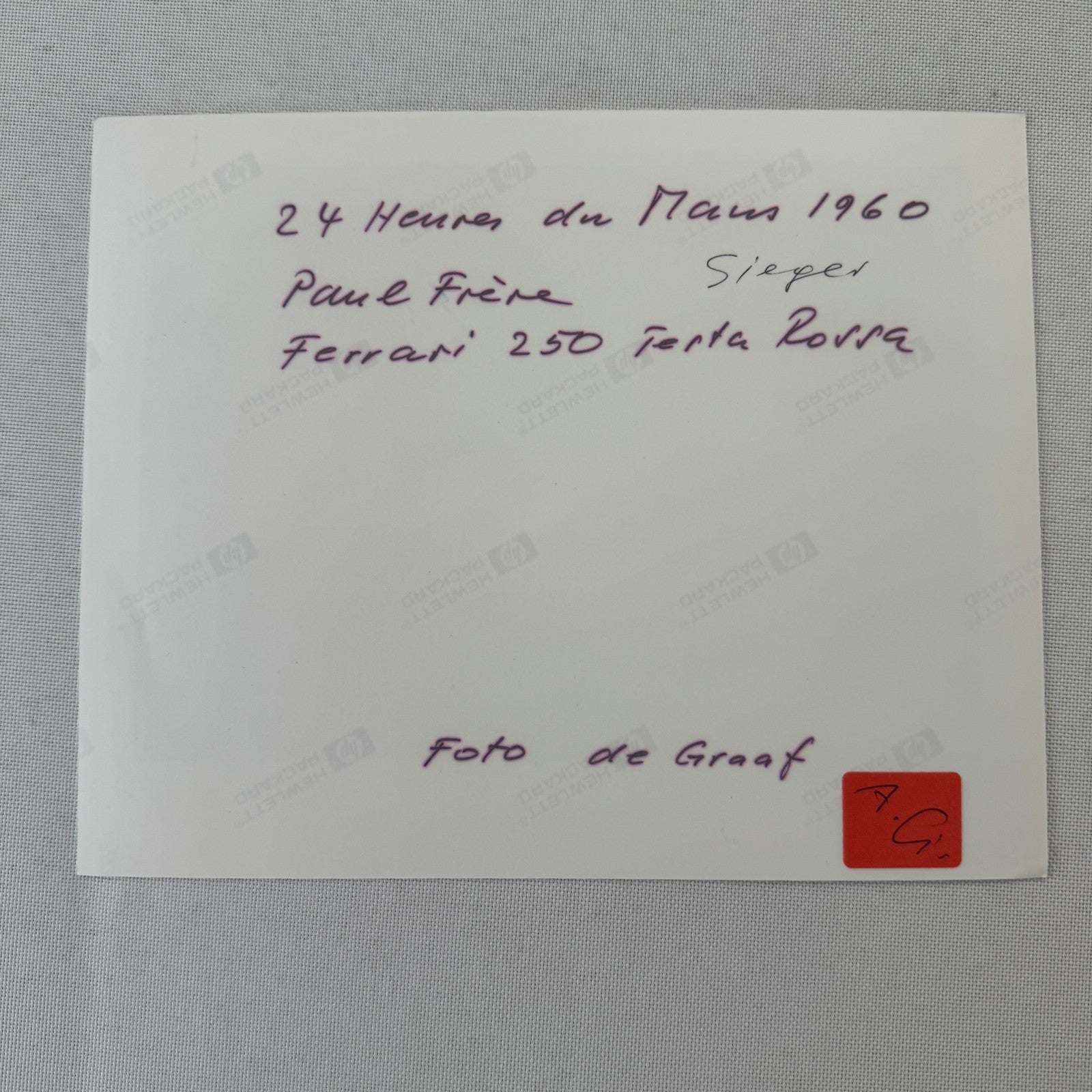 Ferrari 250 Testarossa Paul Frere 1960 24 Hours of LeMans Racing Photo Modern