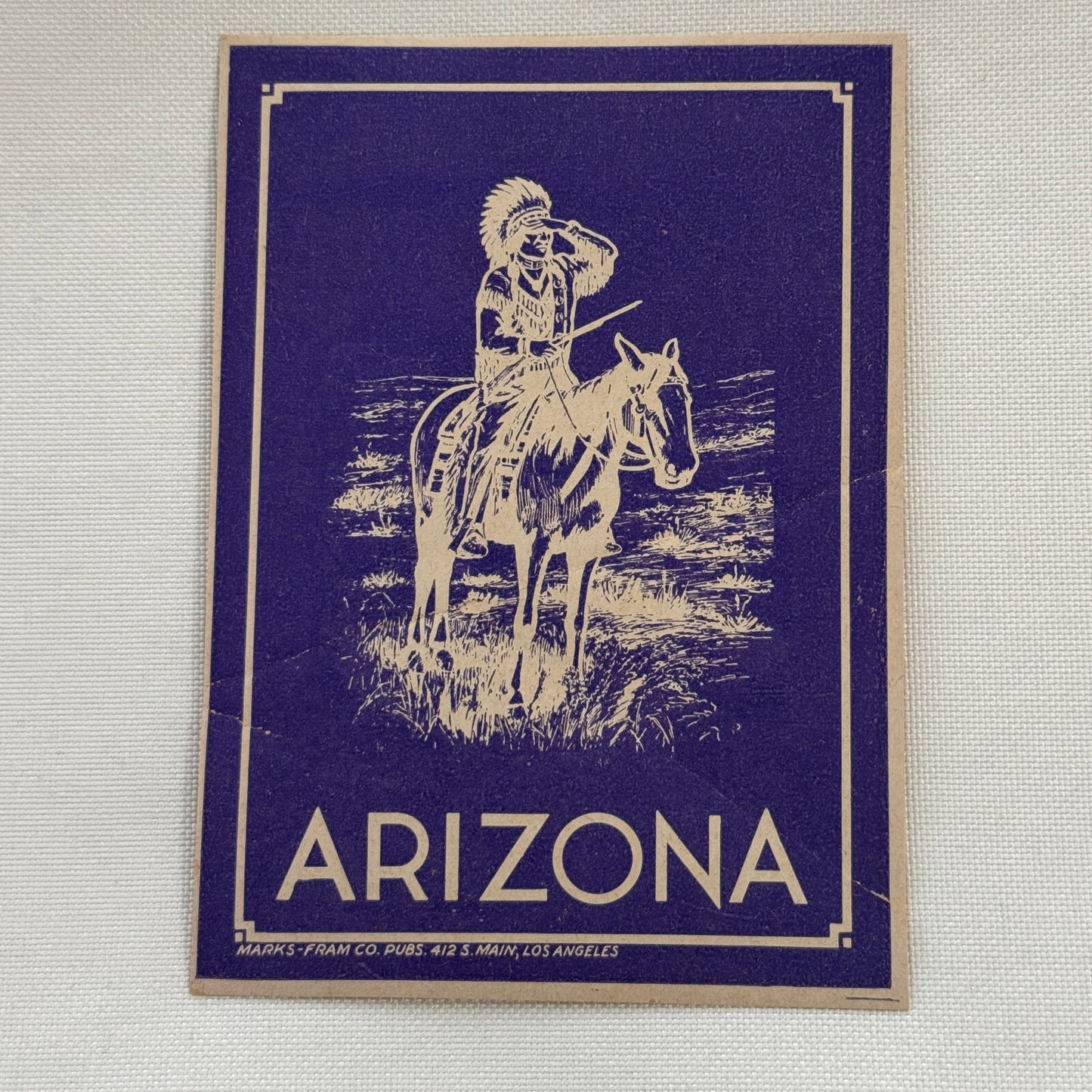 Vintage Travel Luggage Label Arizona State