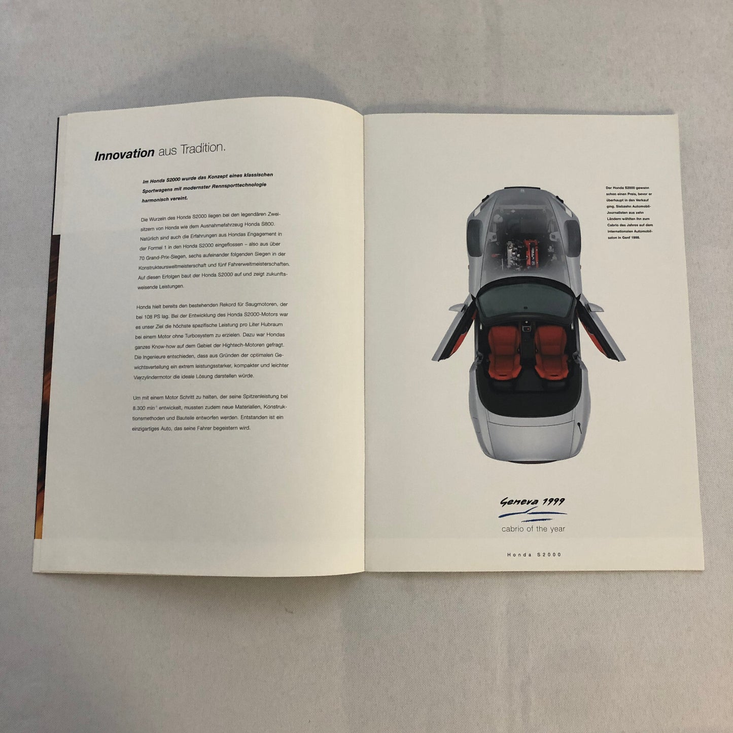 Honda S2000 Car Sales Brochure GERMAN Text European Market