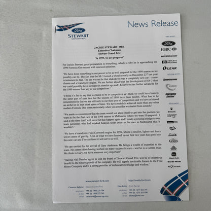 1999 Ford Jackie Stewart Racing Team SF3 Press Kit 35mm Slides Brochure Photos
