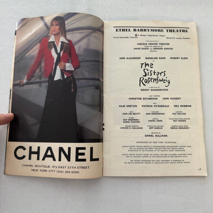 The Sisters Rosensweig Signed Program Playbill 1993 Possible Madeline Kahn