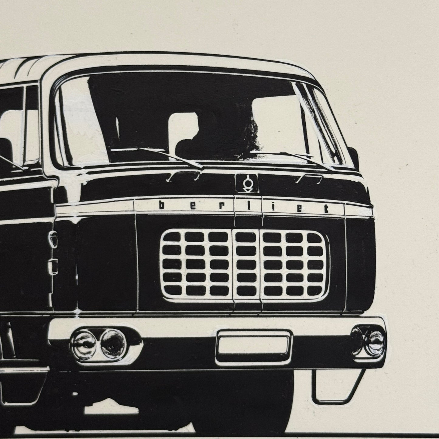 Berliet Truck Illustration Art Drawing Hand Drawn Robert Preis Vintage