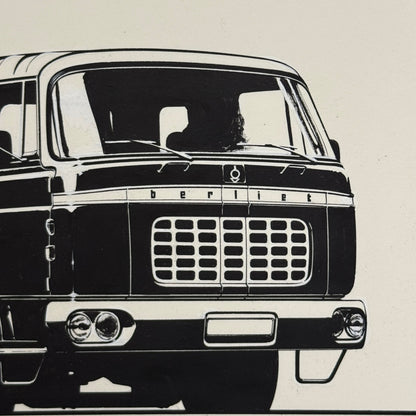 Berliet Truck Illustration Art Drawing Hand Drawn Robert Preis Vintage