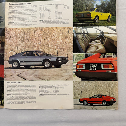 Vintage Lancia Car Sales Brochure Catalog Stratos Beta Spider Fulvia Coupe +