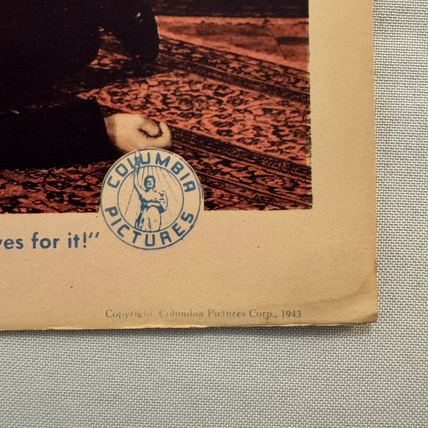 Vintage Movie Lobby Card Poster 1943 First Comes Courage Merle Oberon