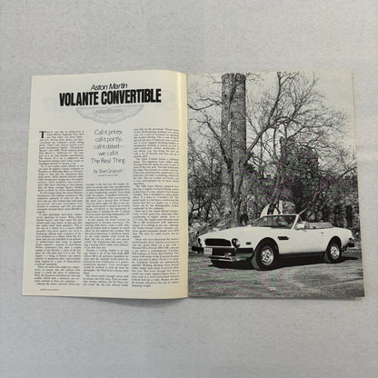 Aston Martin Volante Convertible Road Test Sales Brochure Catalog Sports Car