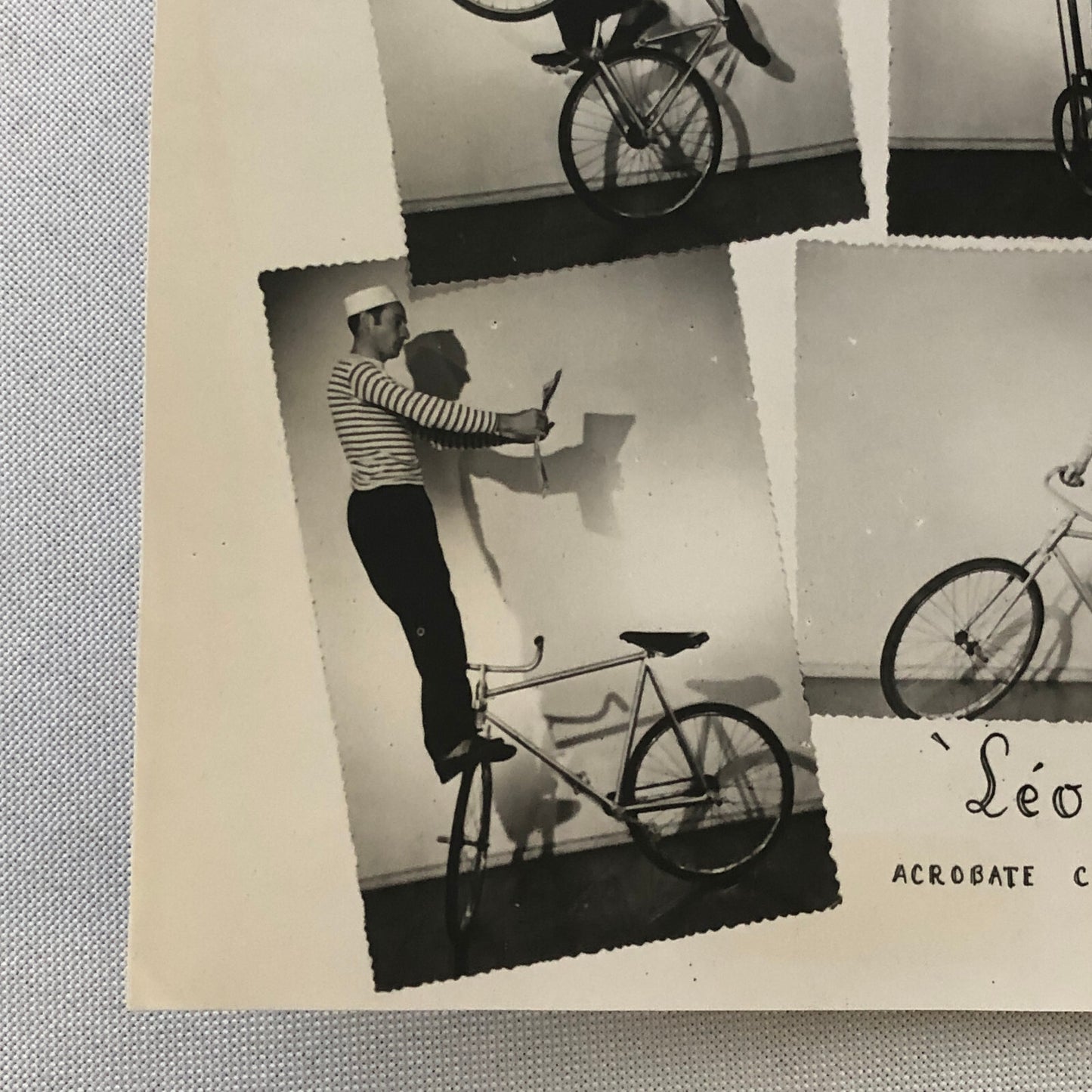 Circus Bicycle Unicycle Acrobat Burlesque Act Performer Photo Photograph Vintage