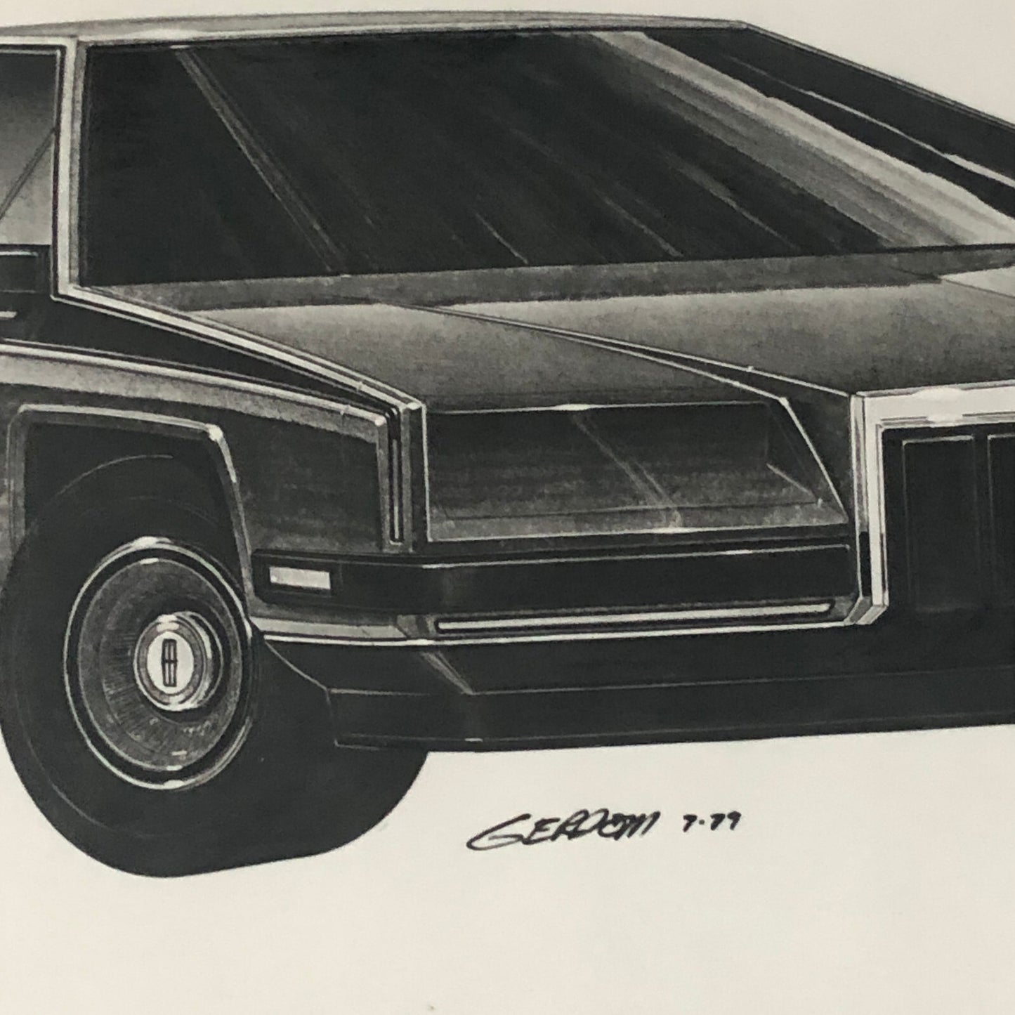 Vintage Car Design Photo Photograph of Illustration Lincoln Mark VIII Concept