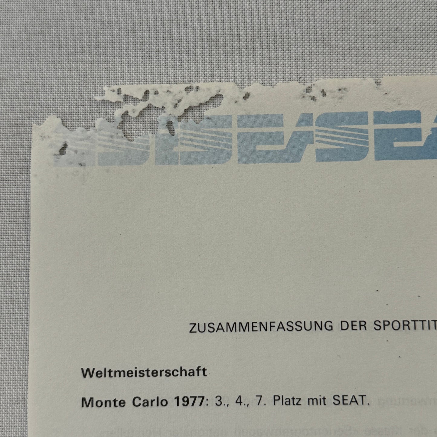 Seat Ronda Car Press Kit Brochure Photos 1983 1984 GERMAN Text European