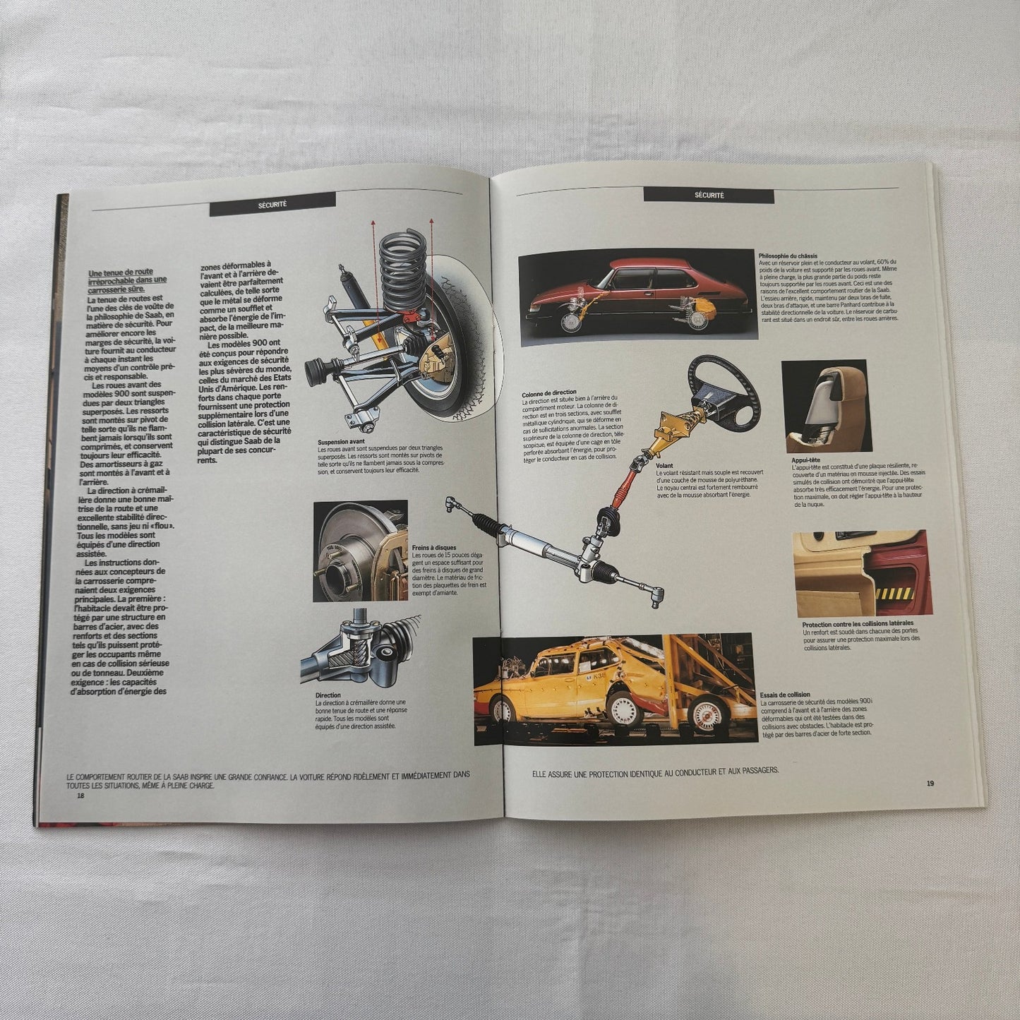 1987 Saab 900i Car Sales Brochure Catalog Vintage Saab 900 FRENCH European