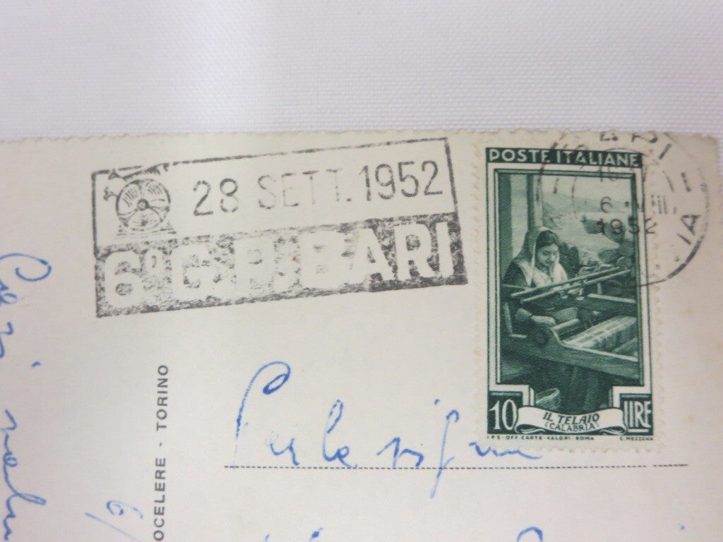 1952 Grand Prix Bari Stamp on Circolo Canottieri Barion Photo Postcard Post Card