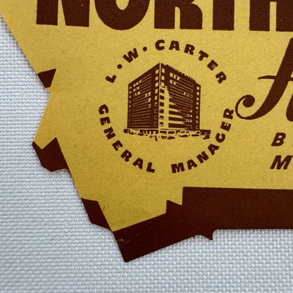 Vintage Travel Luggage Label Northern Hotel Billings Montana