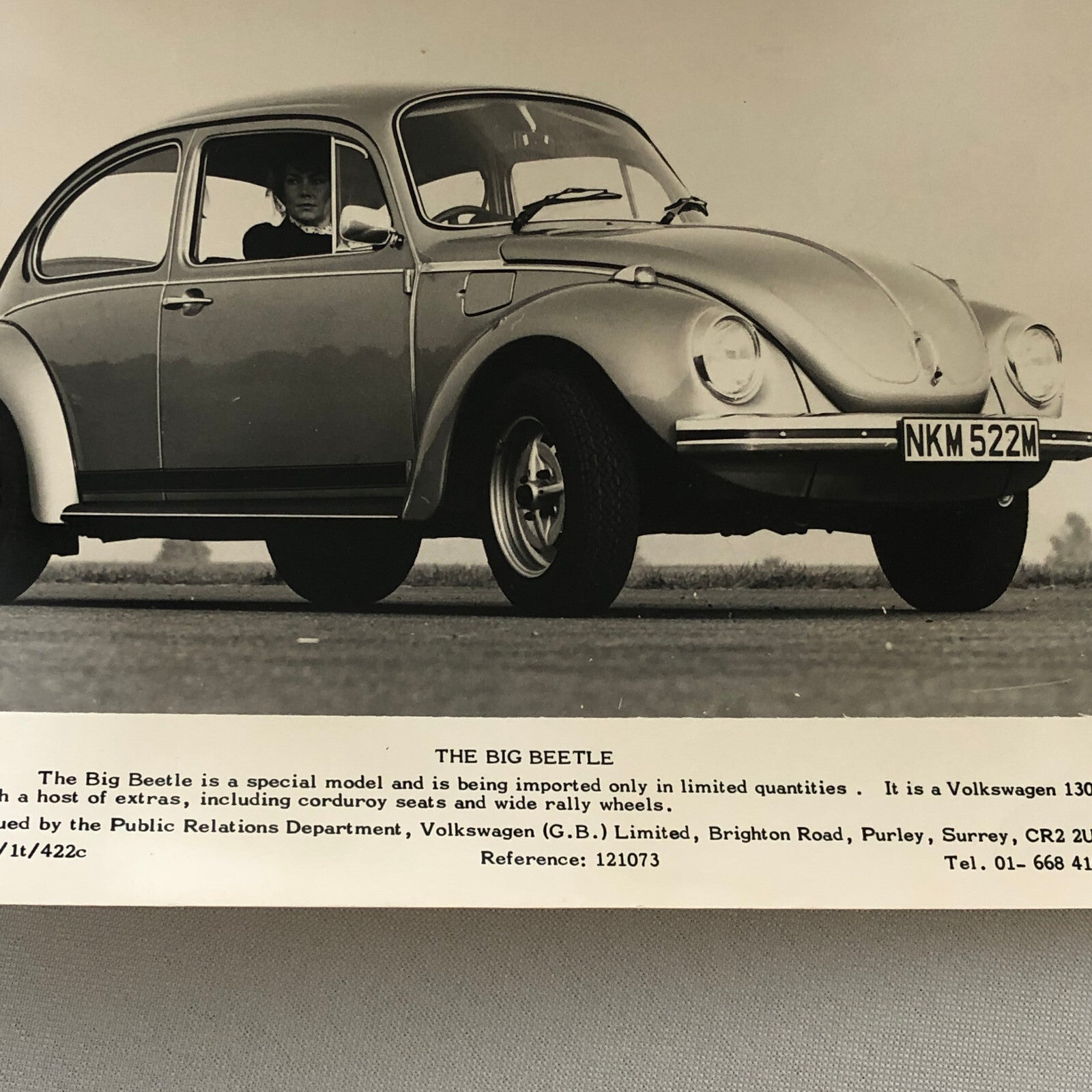 Vintage Volkswagen VW Beetle Factory Press Photo Photograph Print