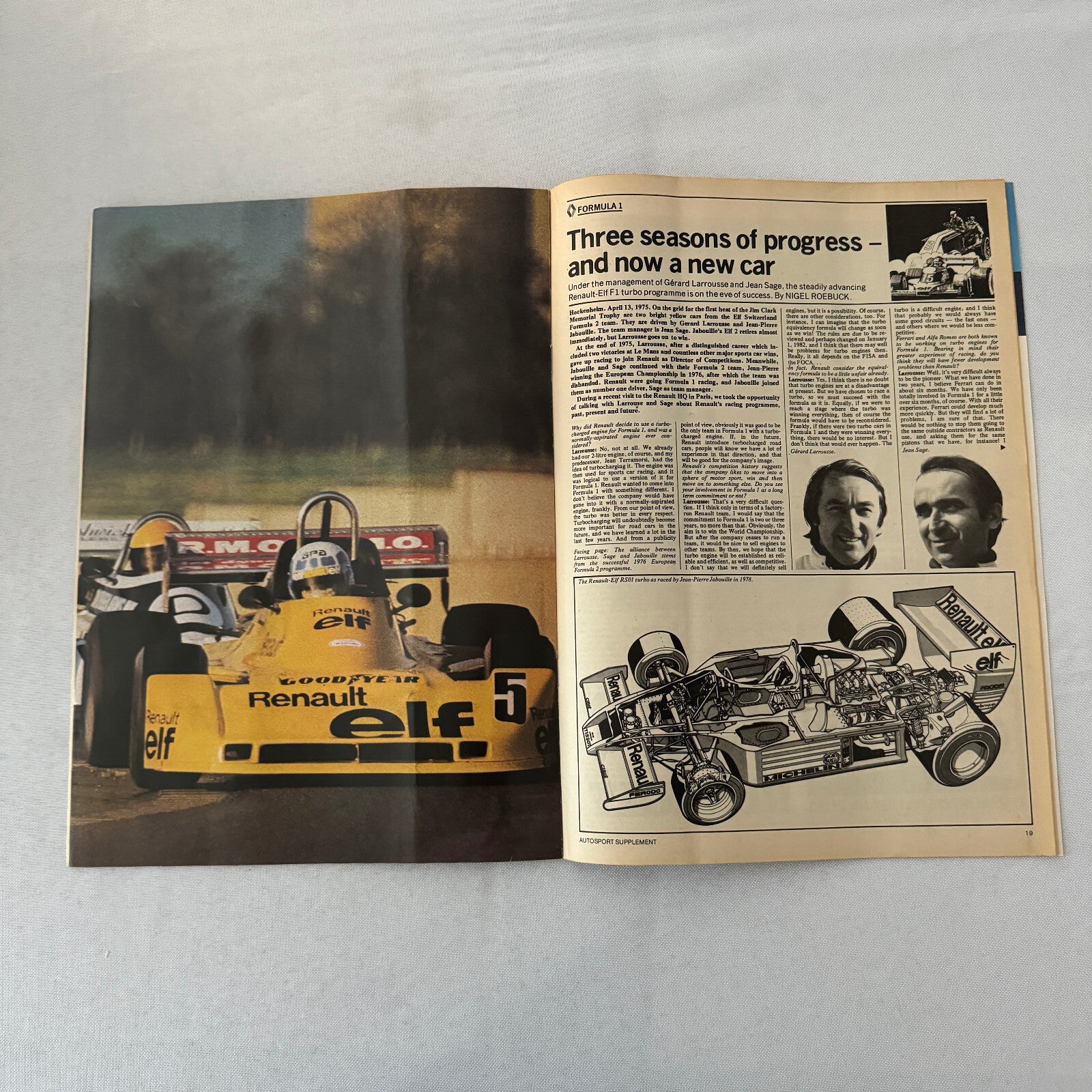 Vintage Renault Racing Supplement Magazine F1 Formula One ELF Renault 5 Gordini