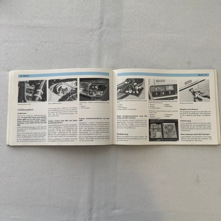 1988 Saab 900 Owners Manual Instruction Guide Book Combi Cabriolet SWEDISH TEXT