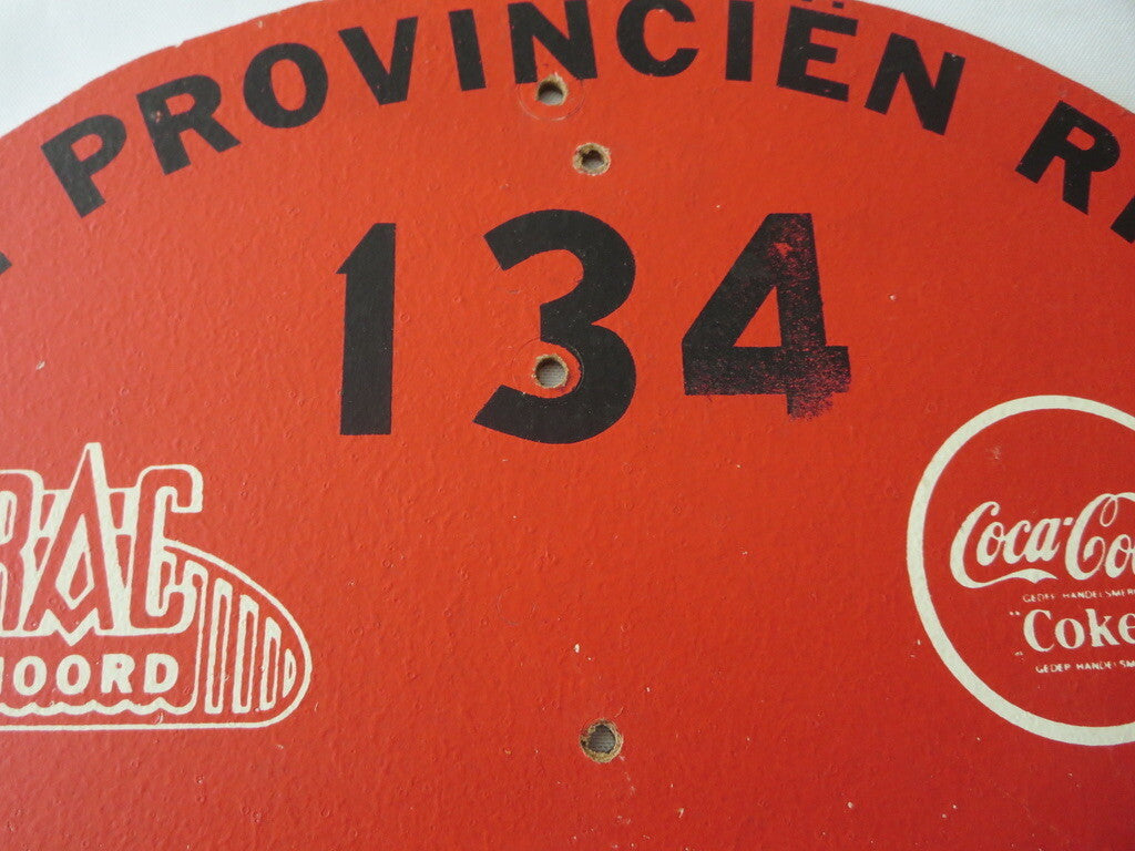 1969 RAC Noord Drie Provincien Rit Car Rally Rallye Participant Plate Coca Cola