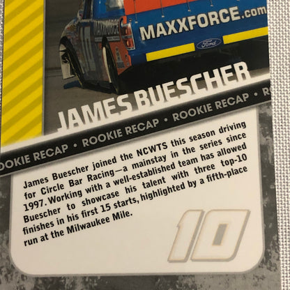 2010 Press Pass Rookie Recap RC James Buescher /100 NASCAR Card