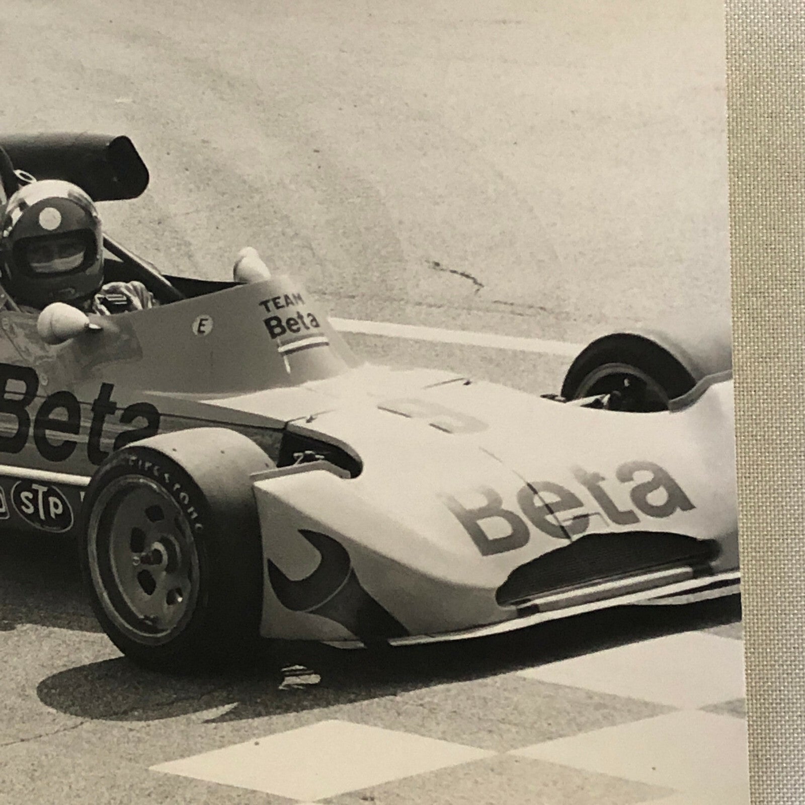 Vintage Racing Car Photo Photograph Print Team Beta Tag 209