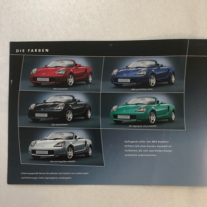 Toyota MR2 Roadster Car Sales Brochure Catalog Advertising GERMAN TEXT European