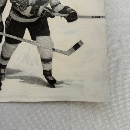 Hockey Player Photo Photograph Vintage Mockup Alex Delvecchio Doug Harvey