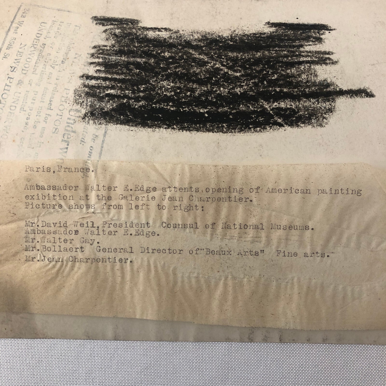 Press Photo Photograph Art Exhibition Galerie Jean Charpentier France Ambassador