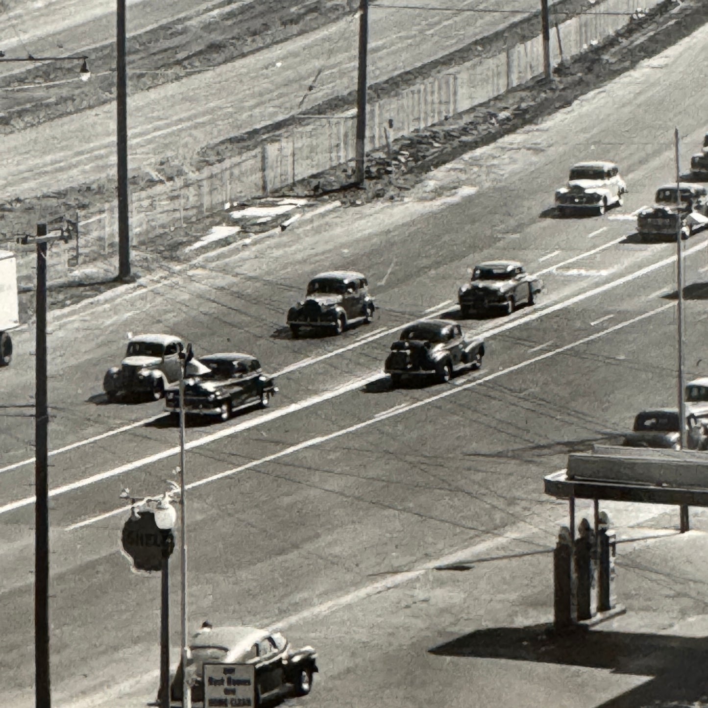 Vintage Cars on California Highway Photo Photograph Print Associated Press