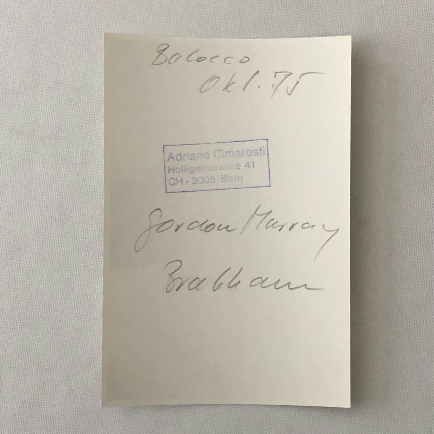 Vintage Gordon Murray Race Car Designer Photo Photograph Balocco 1975 Brabham 