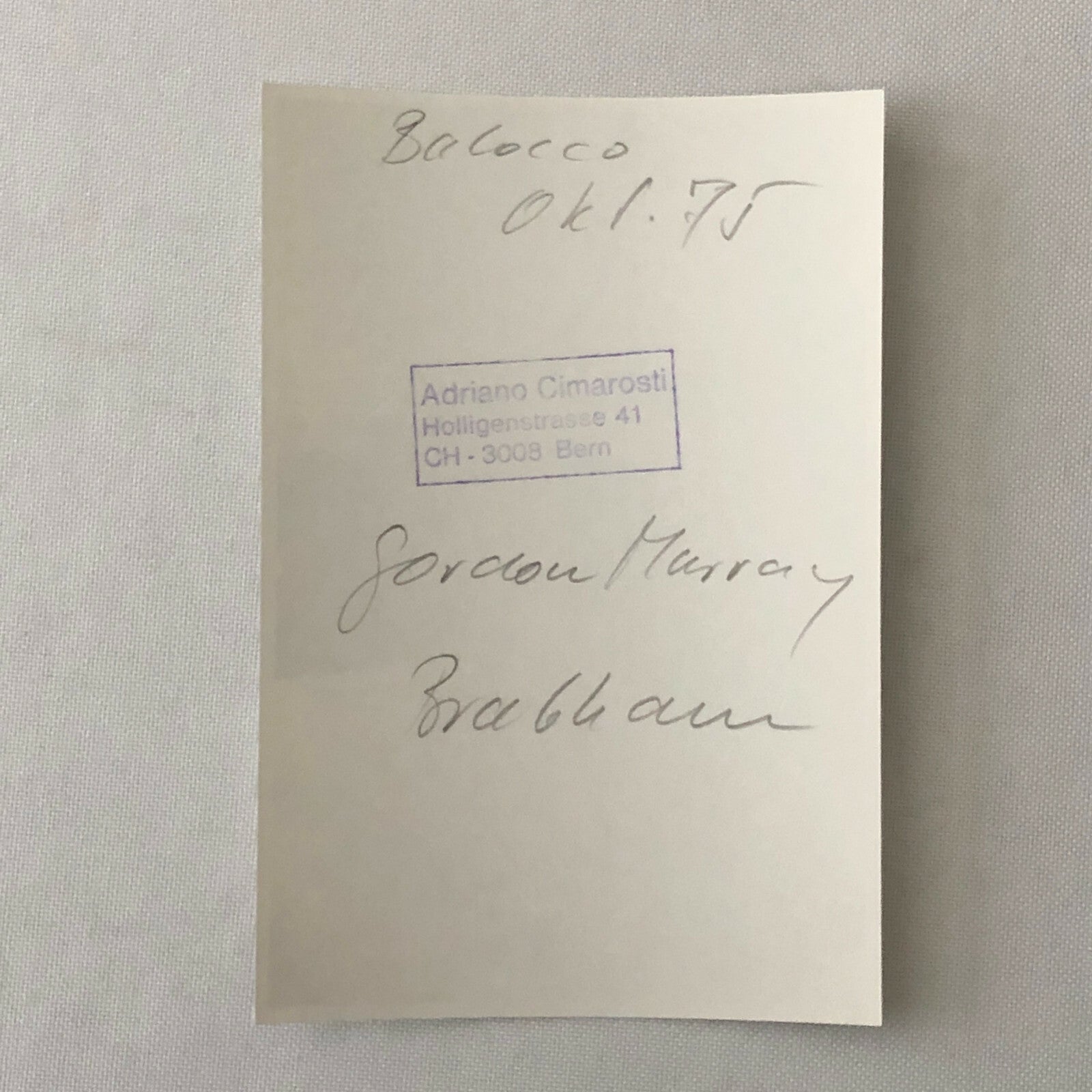 Vintage Gordon Murray Race Car Designer Photo Photograph Balocco 1975 Brabham 