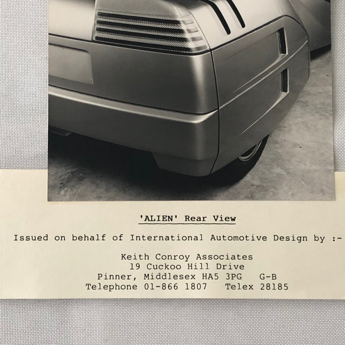 IAD Alien Concept Car Photo Photograph Lot of 3 International Automotive Design