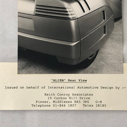 IAD Alien Concept Car Photo Photograph Lot of 3 International Automotive Design