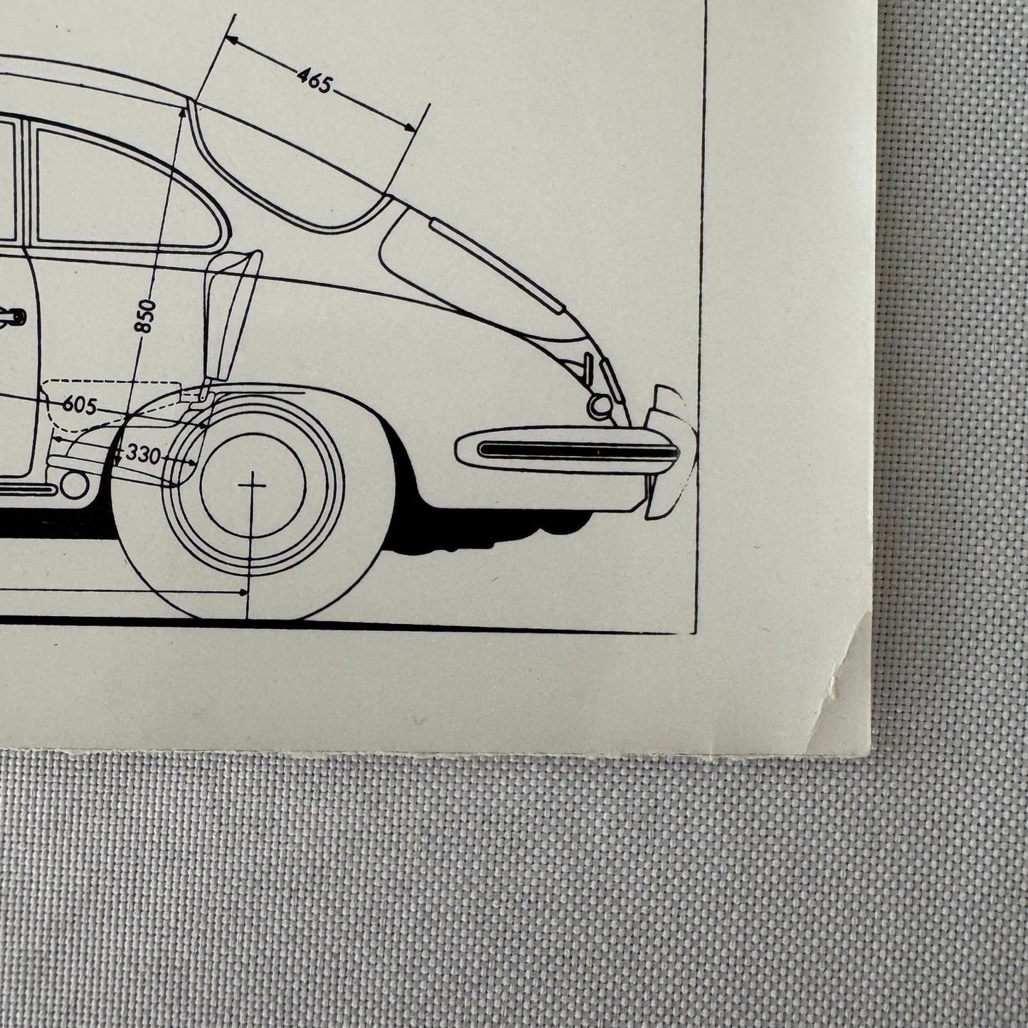 Porsche 356 Car Line Drawing Diagram Photo Photograph Print