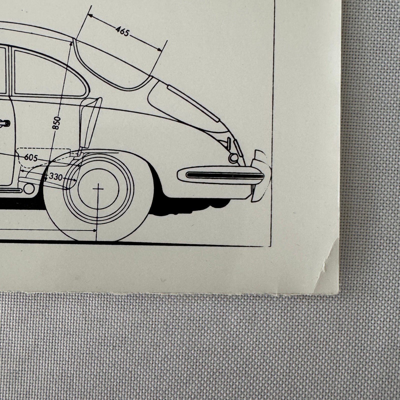 Porsche 356 Car Line Drawing Diagram Photo Photograph Print