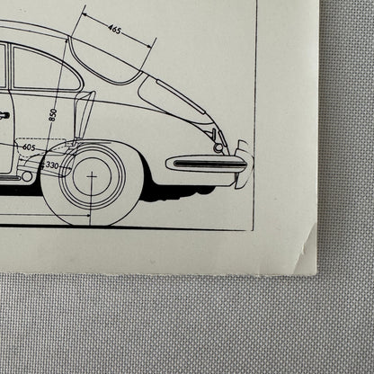 Porsche 356 Car Line Drawing Diagram Photo Photograph Print