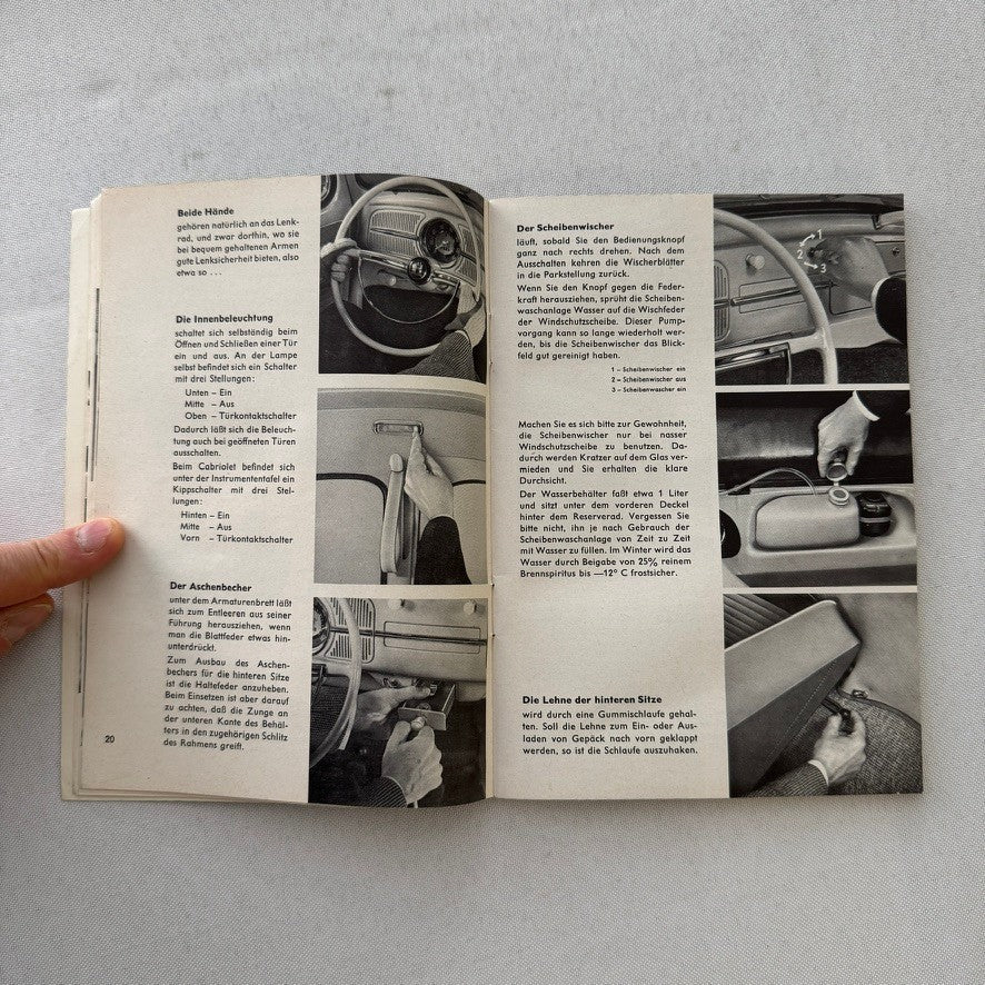 1960 Volkswagen Beetle Owners Manual Instruction Book Convertible Coupe GERMAN