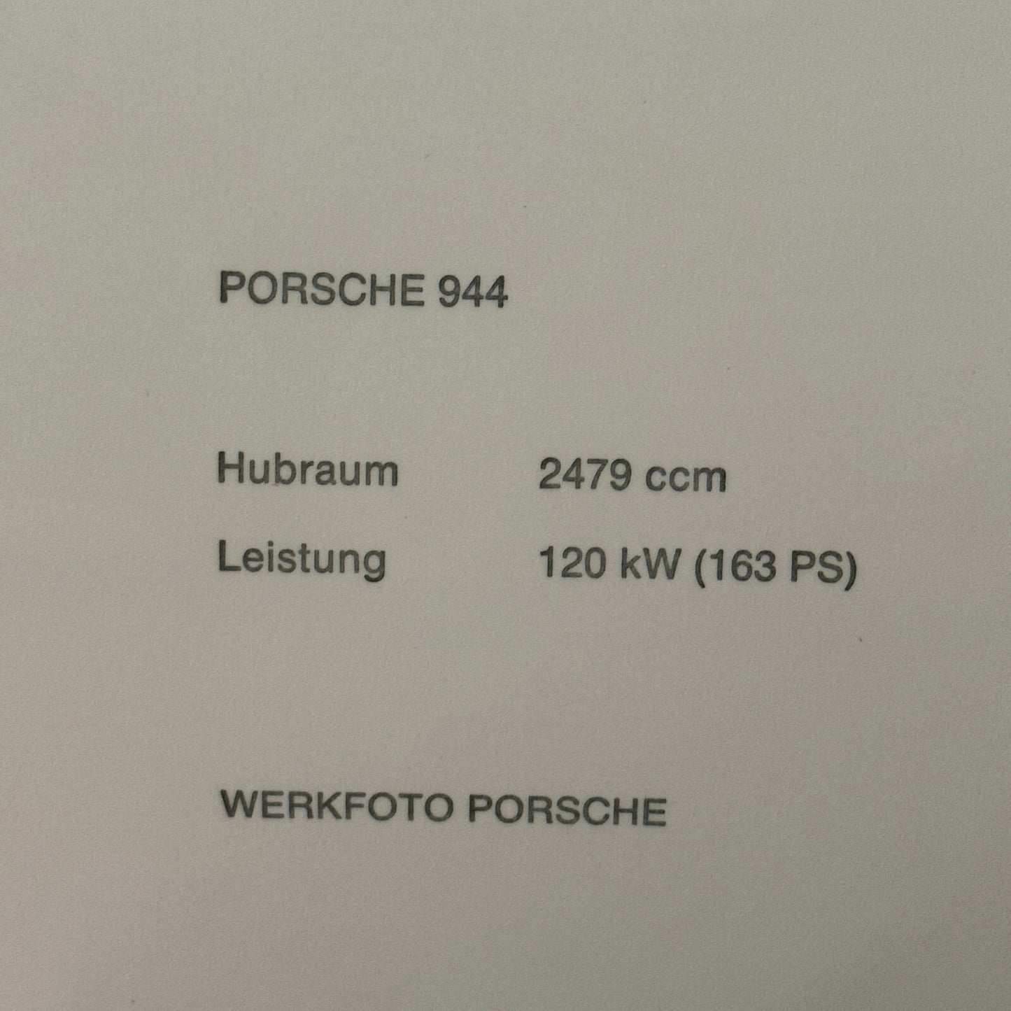 Porsche 944 Car Factory Press Photo Photograph Werkfoto German