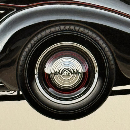 1937 Maybach Zeppelin D5 8 Sport Cabriolet by Spohn Illustration Art Hand Drawn