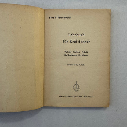 1953 Drivers Training Handbook Book German Germany Car Automobile