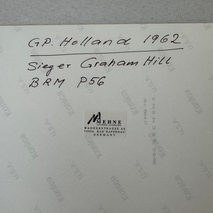 Graham Hill Racing Driver 1962 Dutch Grand Prix BRM P56 Car Photo Photograph
