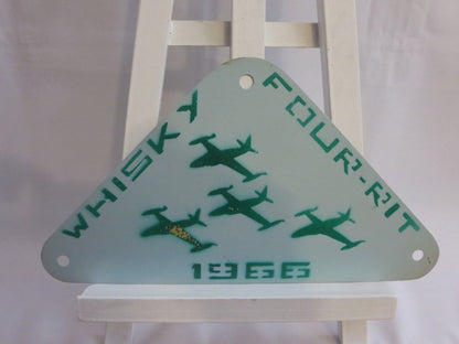 Vintage 1966 Whisky Four - Rit Rally Car Club Rally Plate Plaque Sign 