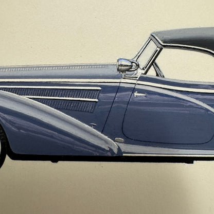 1939 Horch 853 A Special Roadster Illustration Art Drawing Vintage Miniature