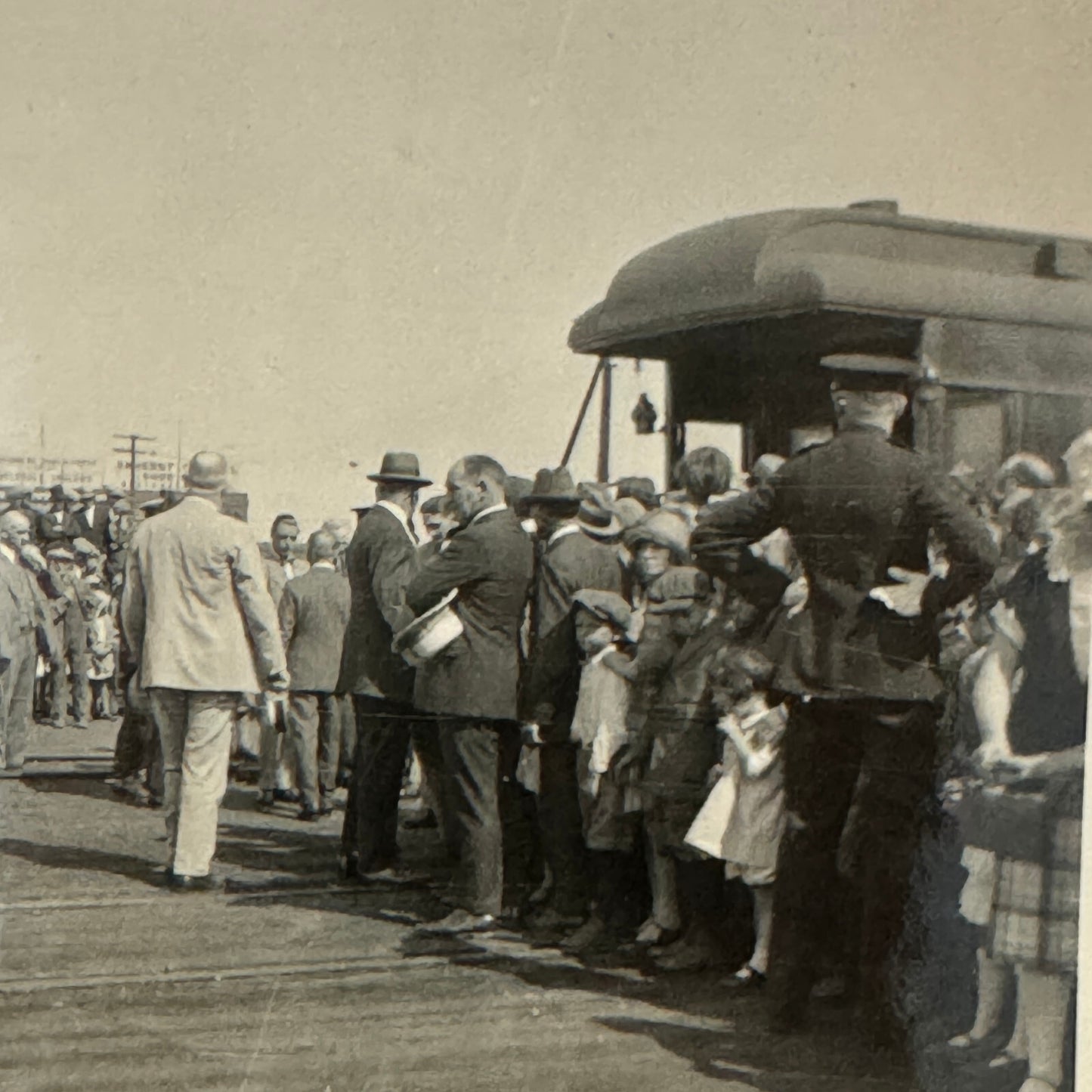 Vintage Photo Photograph Lot 5x Crowd of People around Trains