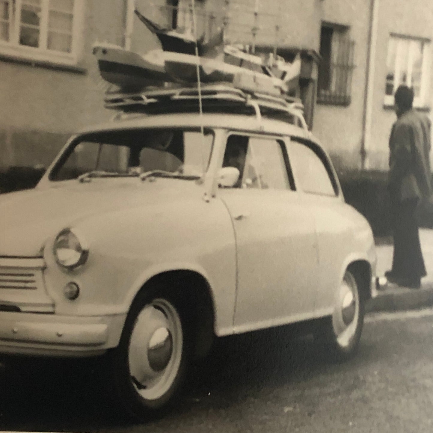Vintage Car Automobile with Roof Rack Photo Photograph Snapshot AL22SM2